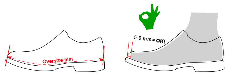 shoe size 9 in mm
